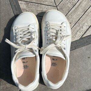 BIRKENSTOCK “BEND” LOW White Leather Sneakers 36 medium/narrow
